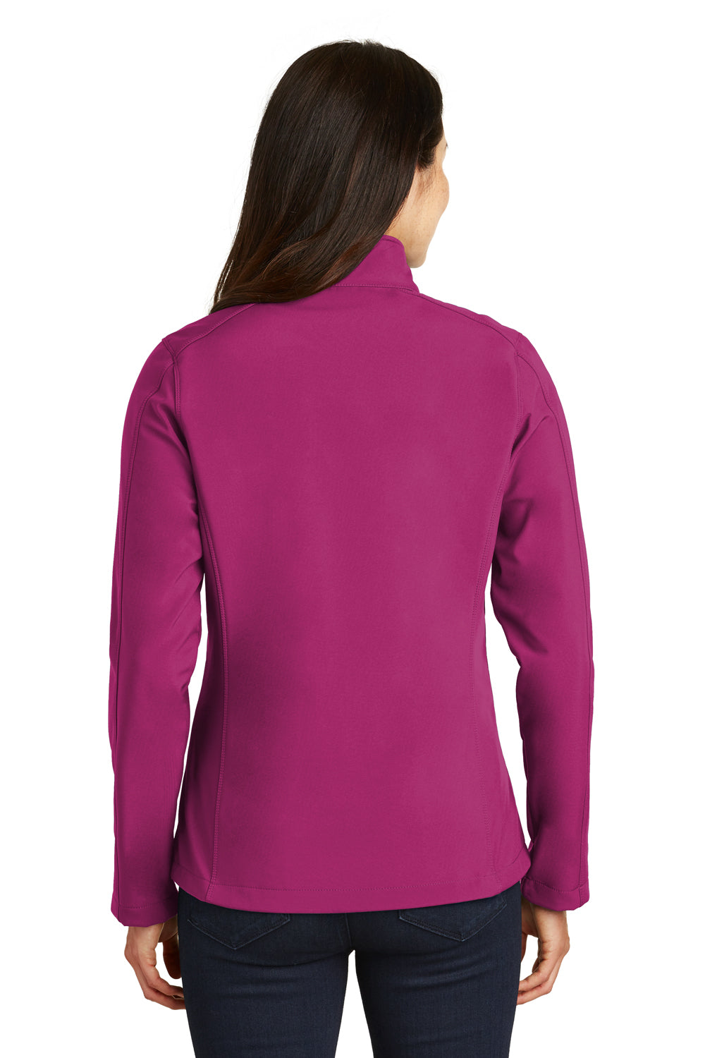 Port Authority L317 Womens Core Wind & Water Resistant Full Zip Jacket Very Berry Purple Model Back