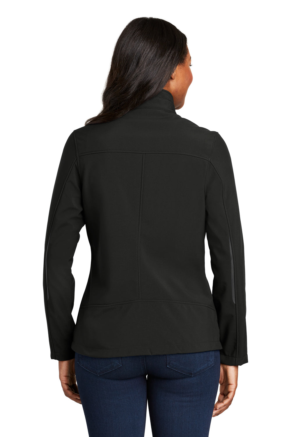 Port Authority L324 Womens Welded Wind & Water Resistant Full Zip Jacket Black Model Back