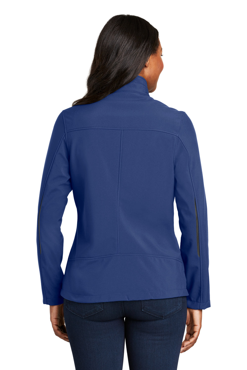 Port Authority L324 Womens Welded Wind & Water Resistant Full Zip Jacket Estate Blue Model Back