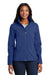 Port Authority L324 Womens Welded Wind & Water Resistant Full Zip Jacket Estate Blue Model Front