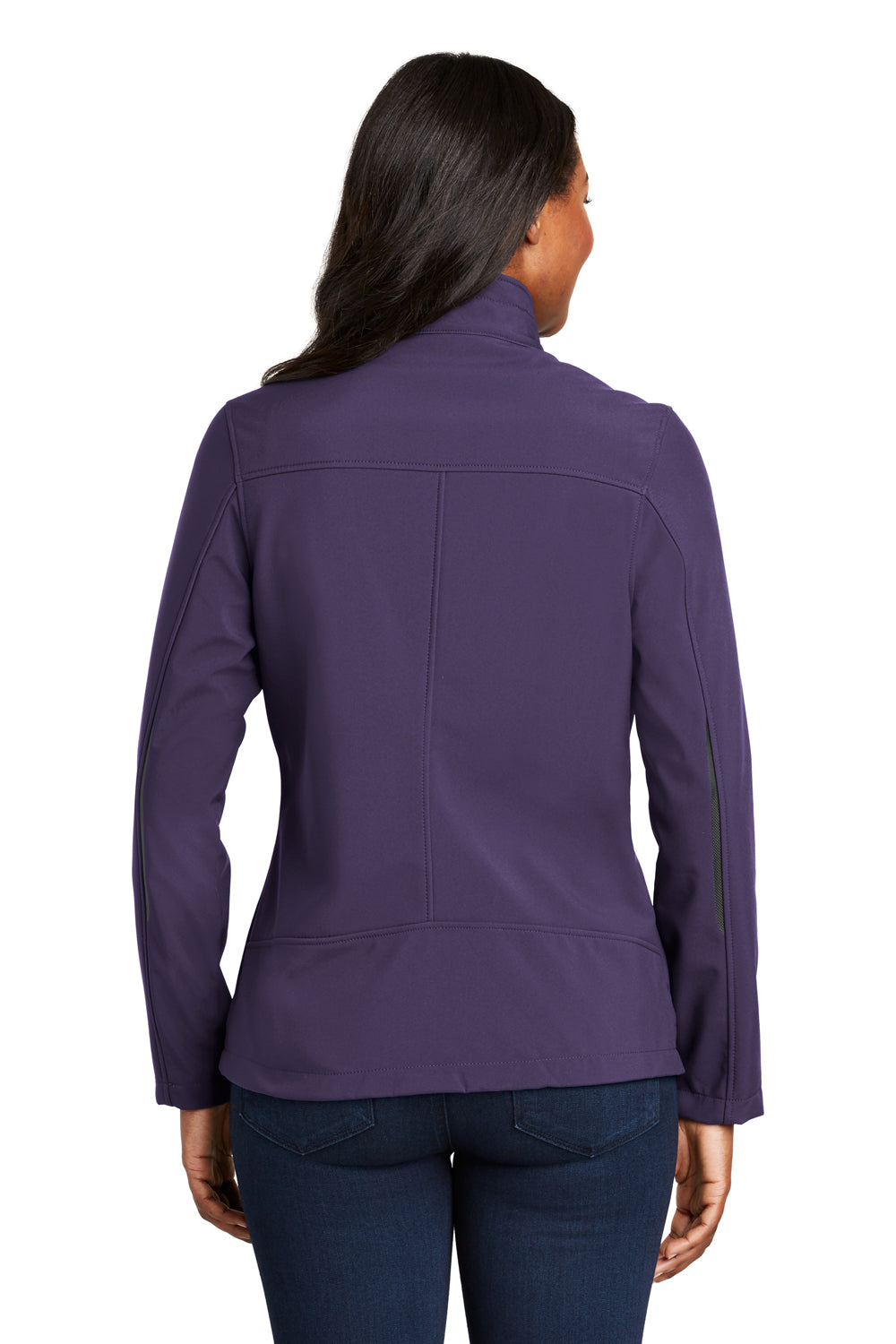 Port Authority L324 Womens Welded Wind & Water Resistant Full Zip Jacket Posh Purple Model Back