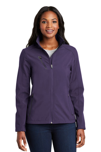 Port Authority L324 Womens Welded Wind & Water Resistant Full Zip Jacket Posh Purple Model Front