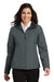 Port Authority L354 Womens Challenger Wind & Water Resistant Full Zip Jacket Steel Grey/True Black Model Front