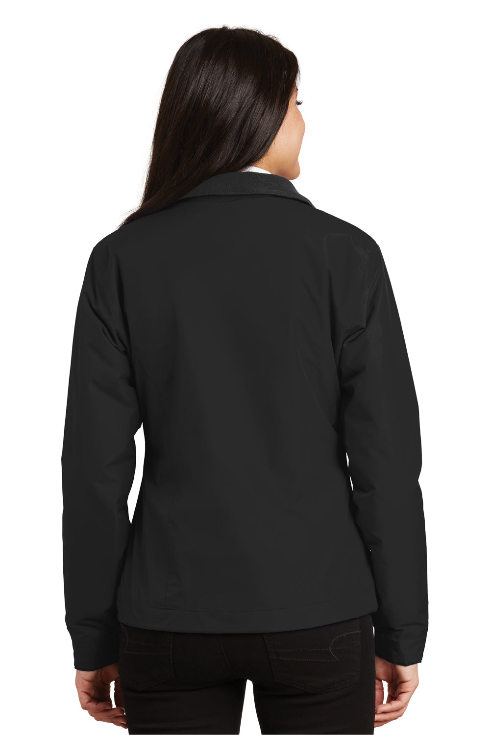 Port Authority L354 Womens Challenger Wind & Water Resistant Full Zip Jacket Black Model Back