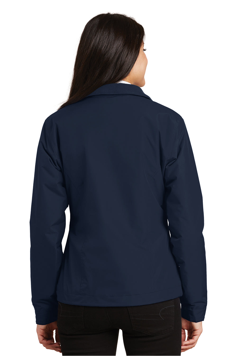 Port Authority L354 Womens Challenger Wind & Water Resistant Full Zip Jacket True Navy Blue Model Back