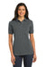 Port Authority L420 Womens Shrink Resistant Short Sleeve Polo Shirt Steel Grey Model Front