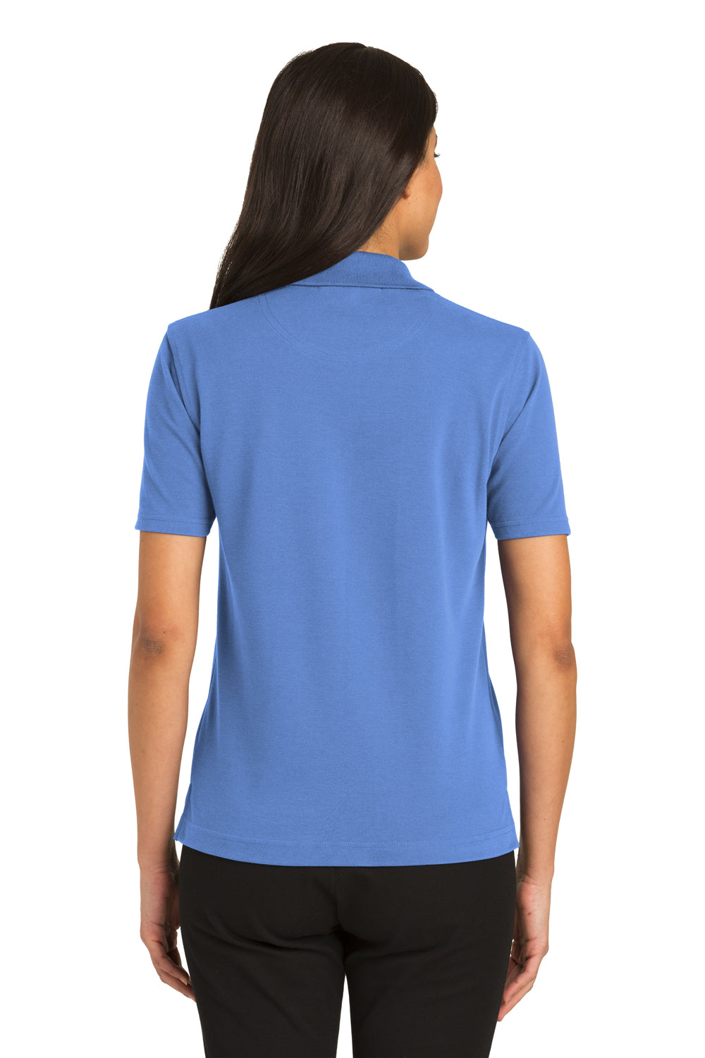 Port Authority L455 Womens Rapid Dry Moisture Wicking Short Sleeve Polo Shirt Riviera Blue Model Back