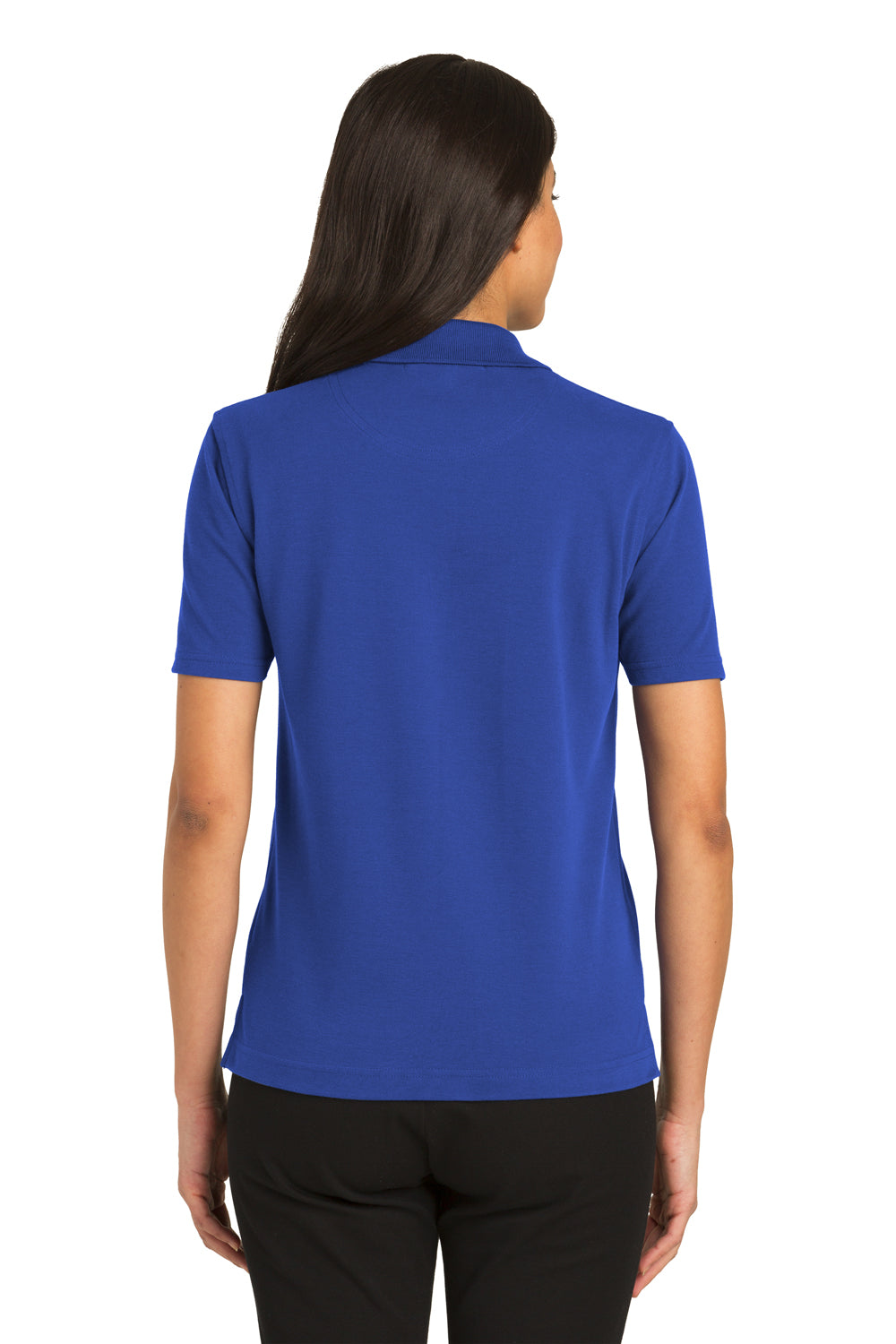 Port Authority L455 Womens Rapid Dry Moisture Wicking Short Sleeve Polo Shirt Royal Blue Model Back