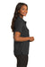 Port Authority L500 Womens Silk Touch Wrinkle Resistant Short Sleeve Polo Shirt Black Model Side