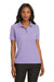 Port Authority L500 Womens Silk Touch Wrinkle Resistant Short Sleeve Polo Shirt Bright Lavender Purple Model Front