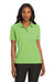 Port Authority L500 Womens Silk Touch Wrinkle Resistant Short Sleeve Polo Shirt Lime Green Model Front