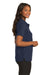 Port Authority L500 Womens Silk Touch Wrinkle Resistant Short Sleeve Polo Shirt Navy Blue Model Side