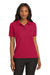 Port Authority L500 Womens Silk Touch Wrinkle Resistant Short Sleeve Polo Shirt Red Model Front