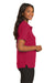 Port Authority L500 Womens Silk Touch Wrinkle Resistant Short Sleeve Polo Shirt Red Model Side