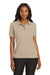 Port Authority L500 Womens Silk Touch Wrinkle Resistant Short Sleeve Polo Shirt Stone Model Front