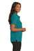 Port Authority L500 Womens Silk Touch Wrinkle Resistant Short Sleeve Polo Shirt Teal Green Model Side