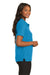 Port Authority L500 Womens Silk Touch Wrinkle Resistant Short Sleeve Polo Shirt Turquoise Blue Model Side