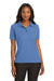 Port Authority L500 Womens Silk Touch Wrinkle Resistant Short Sleeve Polo Shirt Ultramarine Blue Model Front