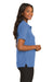 Port Authority L500 Womens Silk Touch Wrinkle Resistant Short Sleeve Polo Shirt Ultramarine Blue Model Side