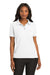 Port Authority L500 Womens Silk Touch Wrinkle Resistant Short Sleeve Polo Shirt White Model Front