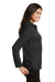 Port Authority L500LS Womens Silk Touch Wrinkle Resistant Long Sleeve Polo Shirt Black Model Side