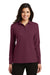 Port Authority L500LS Womens Silk Touch Wrinkle Resistant Long Sleeve Polo Shirt Burgundy Model Front