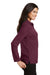 Port Authority L500LS Womens Silk Touch Wrinkle Resistant Long Sleeve Polo Shirt Burgundy Model Side