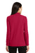 Port Authority L500LS Womens Silk Touch Wrinkle Resistant Long Sleeve Polo Shirt Red Model Back