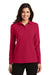 Port Authority L500LS Womens Silk Touch Wrinkle Resistant Long Sleeve Polo Shirt Red Model Front