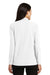 Port Authority L500LS Womens Silk Touch Wrinkle Resistant Long Sleeve Polo Shirt White Model Back