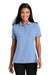 Port Authority L510 Womens Moisture Wicking Short Sleeve Polo Shirt Light Blue Model Front