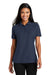 Port Authority L510 Womens Moisture Wicking Short Sleeve Polo Shirt Navy Blue Model Front