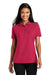 Port Authority L510 Womens Moisture Wicking Short Sleeve Polo Shirt Red Model Front