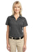 Port Authority L527 Womens Tech Moisture Wicking Short Sleeve Polo Shirt Smoke Grey Model Front