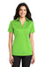 Port Authority L540 Womens Silk Touch Performance Moisture Wicking Short Sleeve Polo Shirt Lime Green Model Front