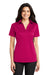 Port Authority L540 Womens Silk Touch Performance Moisture Wicking Short Sleeve Polo Shirt Raspberry Pink Model Front