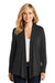 Port Authority L5430 Womens Concept Long Sleeve Cardigan Sweater Black Model Front