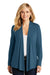 Port Authority L5430 Womens Concept Long Sleeve Cardigan Sweater Dusty Blue Model Front