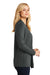 Port Authority L5430 Womens Concept Long Sleeve Cardigan Sweater Smoke Grey Model Side