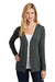 Port Authority L545 Womens Concept Long Sleeve Cardigan Sweater Smoke Grey Model Front