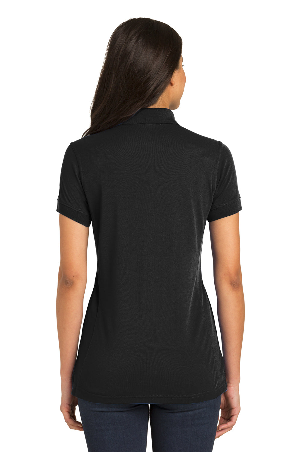 Port Authority L567 Womens 5-in-1 Performance Moisture Wicking Short Sleeve Polo Shirt Black Model Back