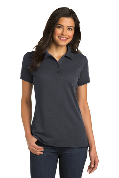 Port Authority L567 Womens 5-in-1 Performance Moisture Wicking Short Sleeve Polo Shirt Slate Grey Model Front