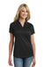 Port Authority L569 Womens Moisture Wicking Short Sleeve Polo Shirt Black Model Front