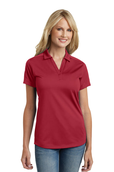 Port Authority L569 Womens Moisture Wicking Short Sleeve Polo Shirt Rich Red Model Front