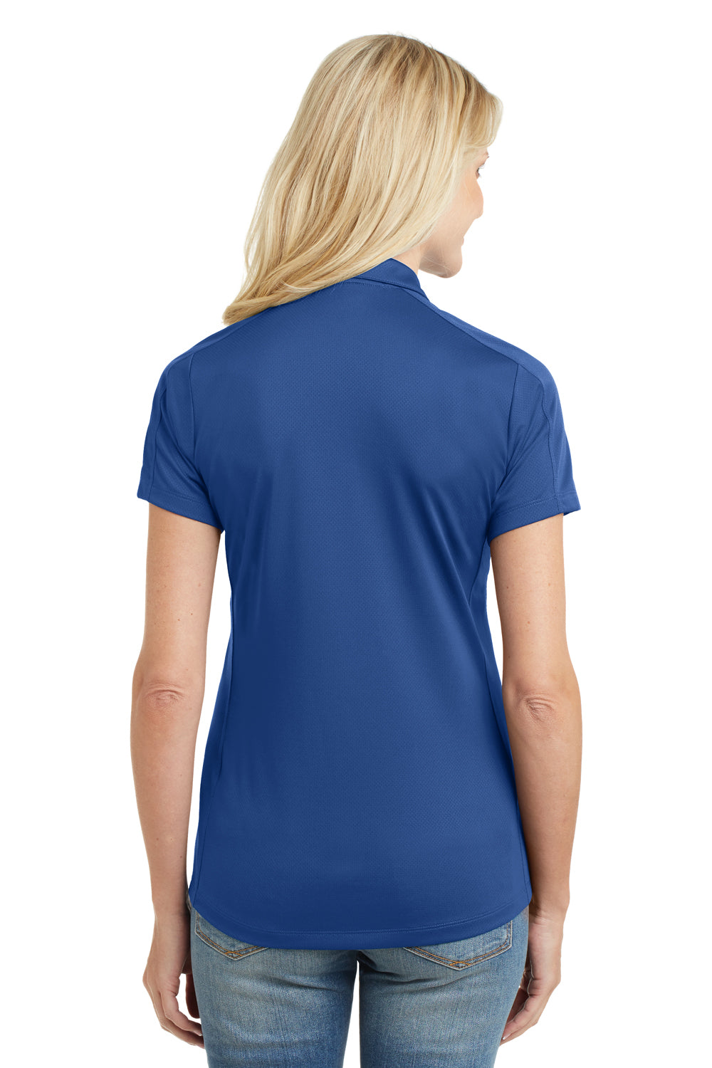 Port Authority L569 Womens Moisture Wicking Short Sleeve Polo Shirt True Blue Model Back