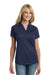 Port Authority L569 Womens Moisture Wicking Short Sleeve Polo Shirt True Navy Blue Model Front