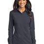 Port Authority Womens Dimension Moisture Wicking Long Sleeve Button Down Shirt - Battleship Grey