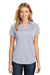 Port Authority L574 Womens Digi Heather Performance Moisture Wicking Short Sleeve Polo Shirt Light Grey Model Front