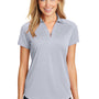 Port Authority Womens Digi Heather Performance Moisture Wicking Short Sleeve Polo Shirt - Light Grey