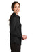 Port Authority L663 Womens SuperPro Wrinkle Resistant Long Sleeve Button Down Shirt Black Model Side